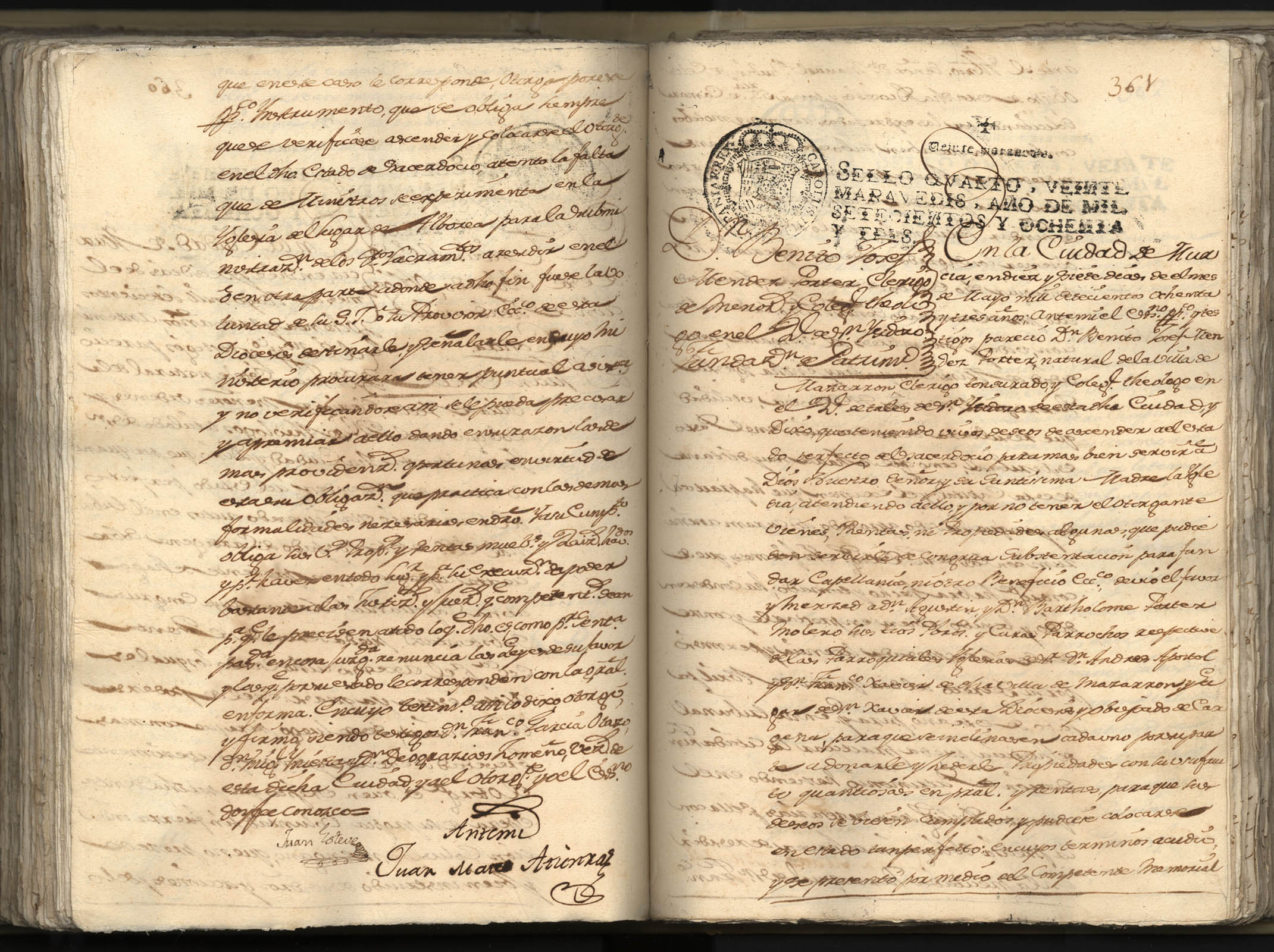 Registro de Juan Mateo Atienza, Murcia: T. 1 de enero a agosto de 1783.